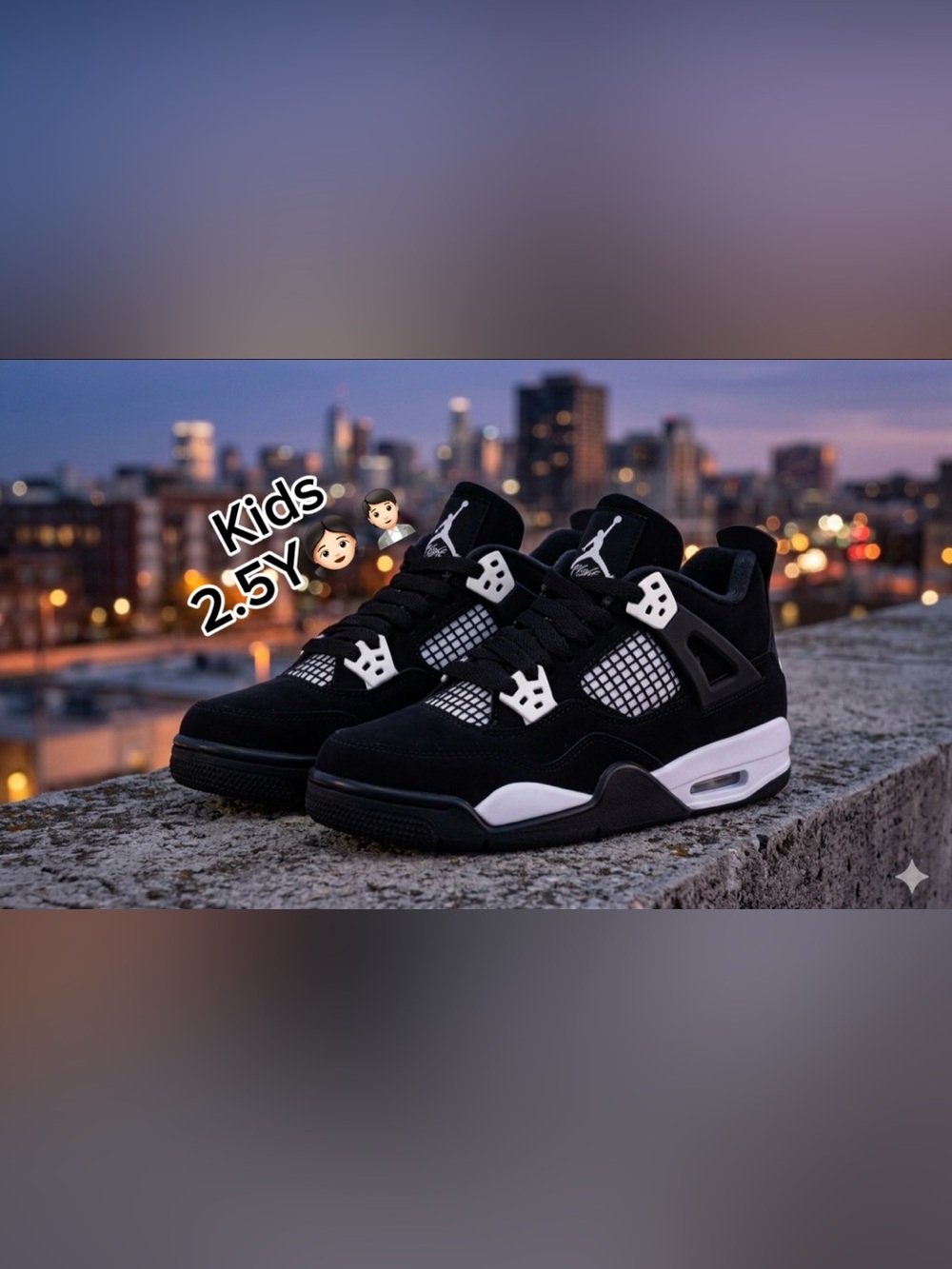 Jordan 4 Retro PS FOR Kids Black & White Basketball
Sneakers(Size 2.5Y)🙋🏻‍♀️🙋🏻